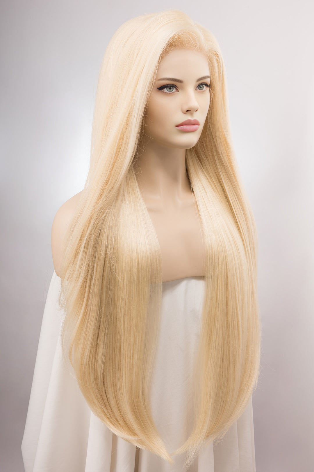 Light Blonde Straight Lace Front Synthetic Wig Ines