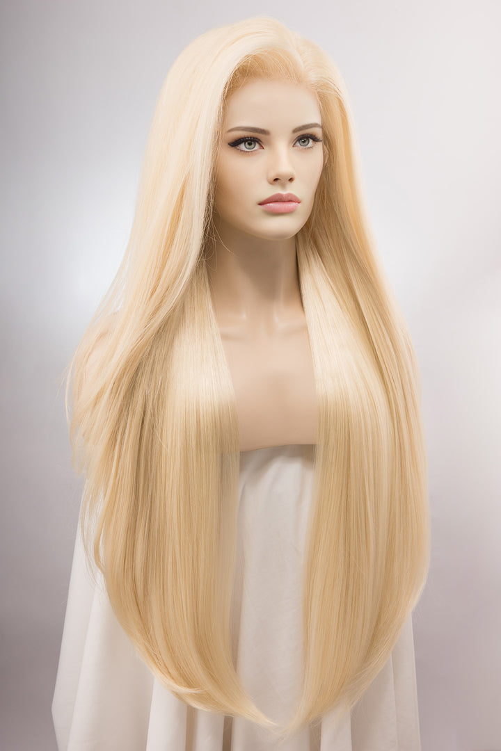 Light Blonde Straight Lace Front Synthetic Wig Ines