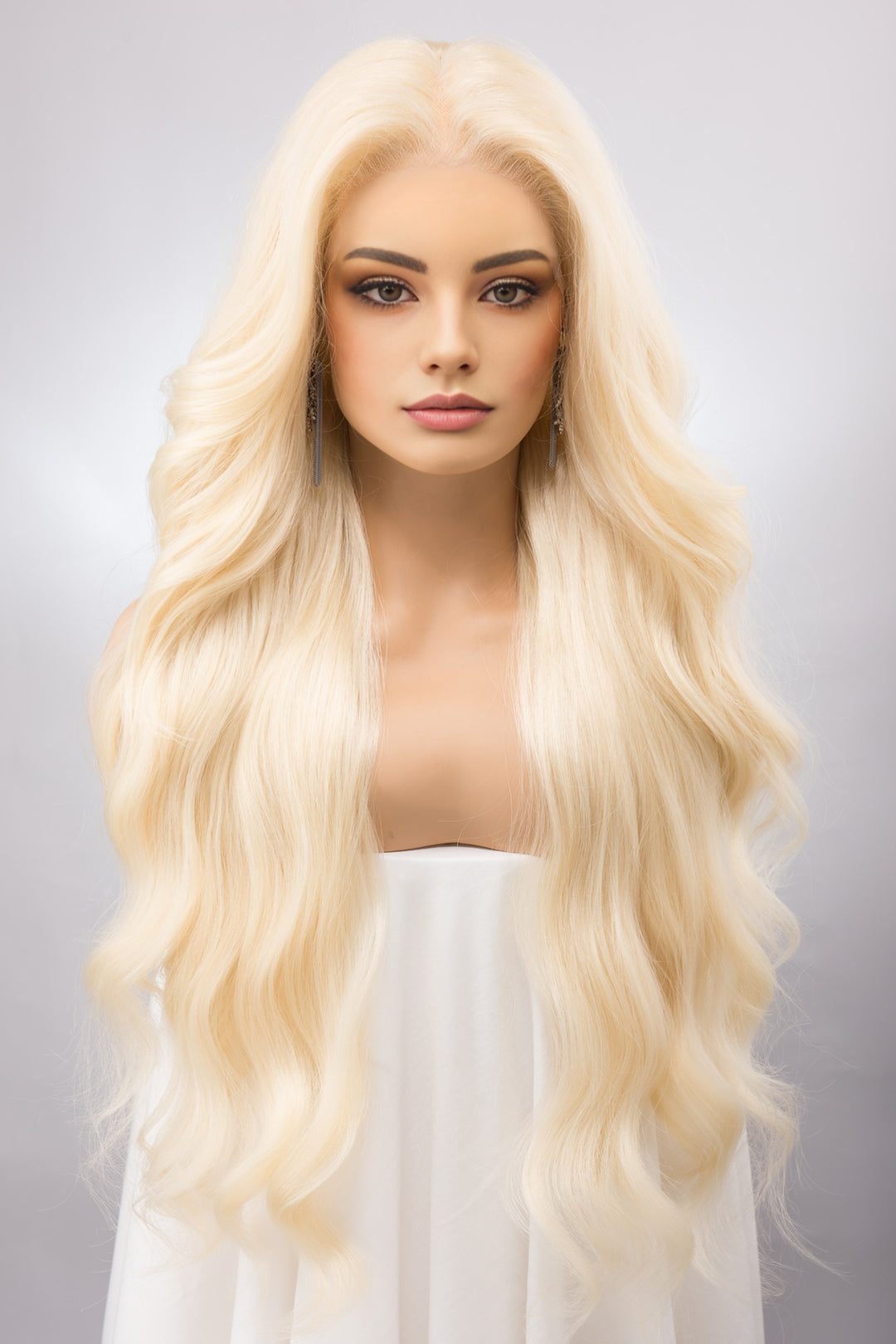 Light Blonde Wavy Lace Front Synthetic Wig Irina