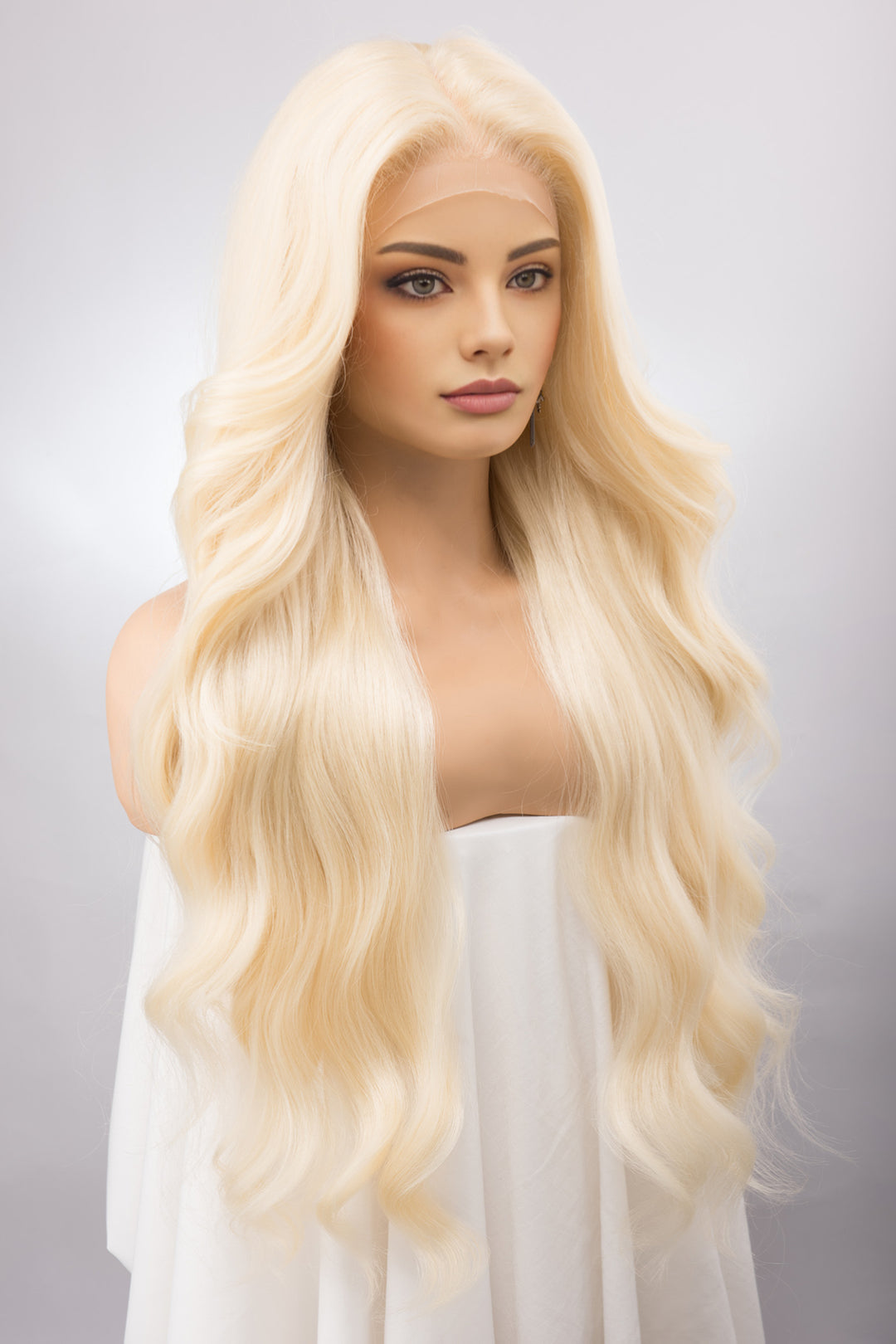 Platinum Blonde Wig Wavy White Blonde Lace Front Wig Barbie Costume Wig Cosplay Long Blonde Wig Drag Queen Wig Irina