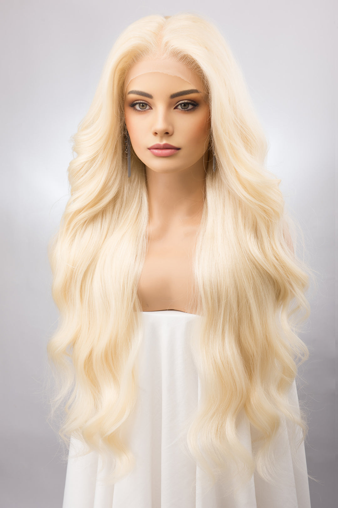 Platinum Blonde Wig Wavy White Blonde Lace Front Wig Barbie Costume Wig Cosplay Long Blonde Wig Drag Queen Wig Irina