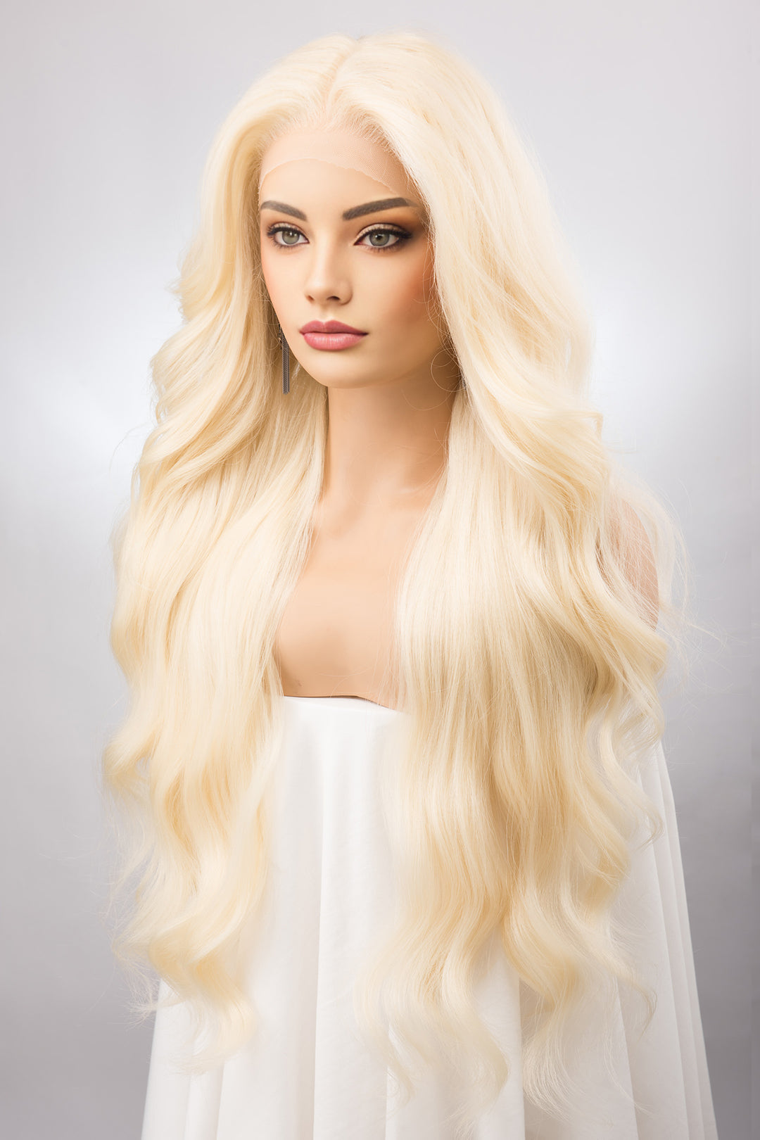 Platinum Blonde Wig Wavy White Blonde Lace Front Wig Barbie Costume Wig Cosplay Long Blonde Wig Drag Queen Wig Irina