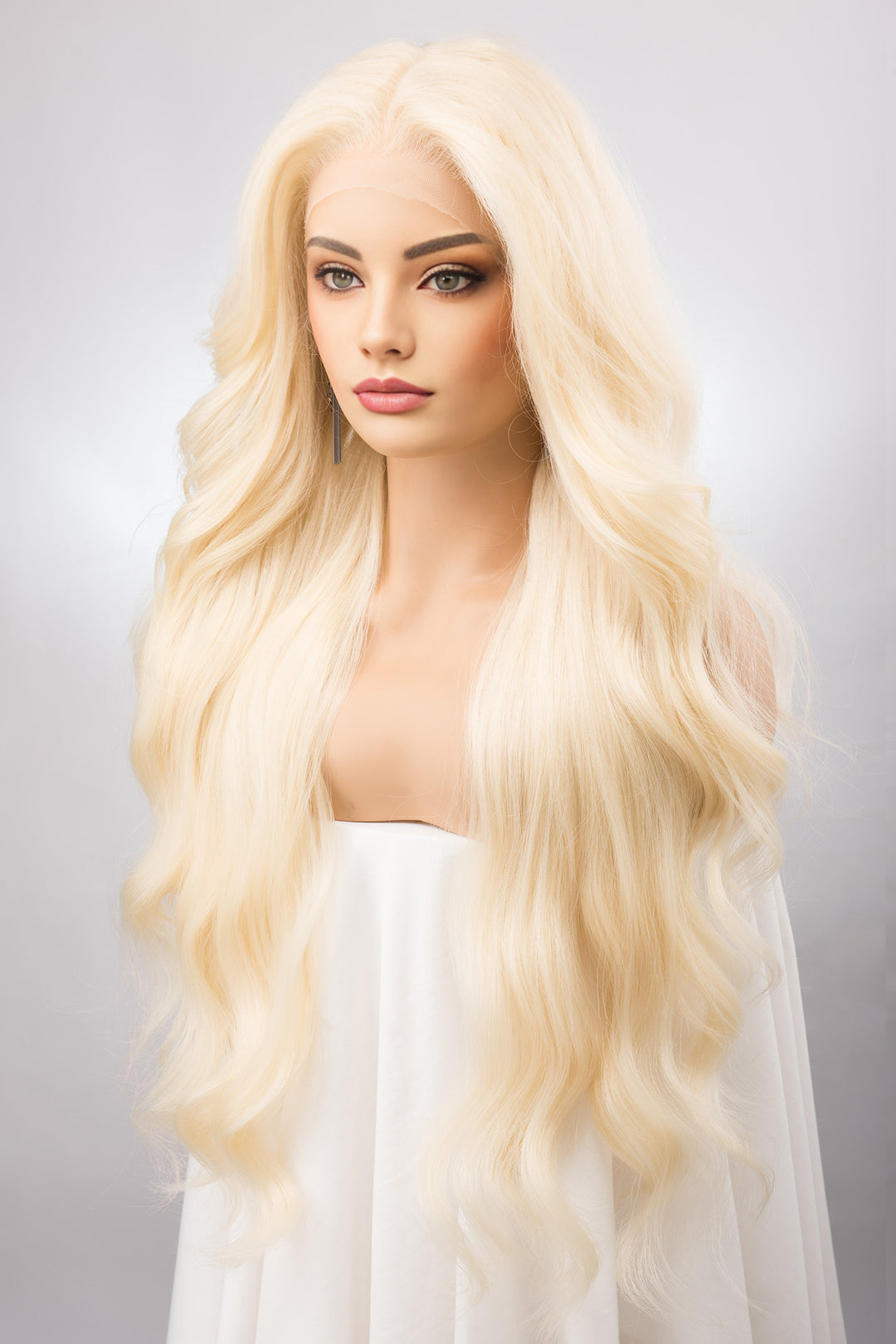 Light Blonde Wavy Lace Front Synthetic Wig Irina