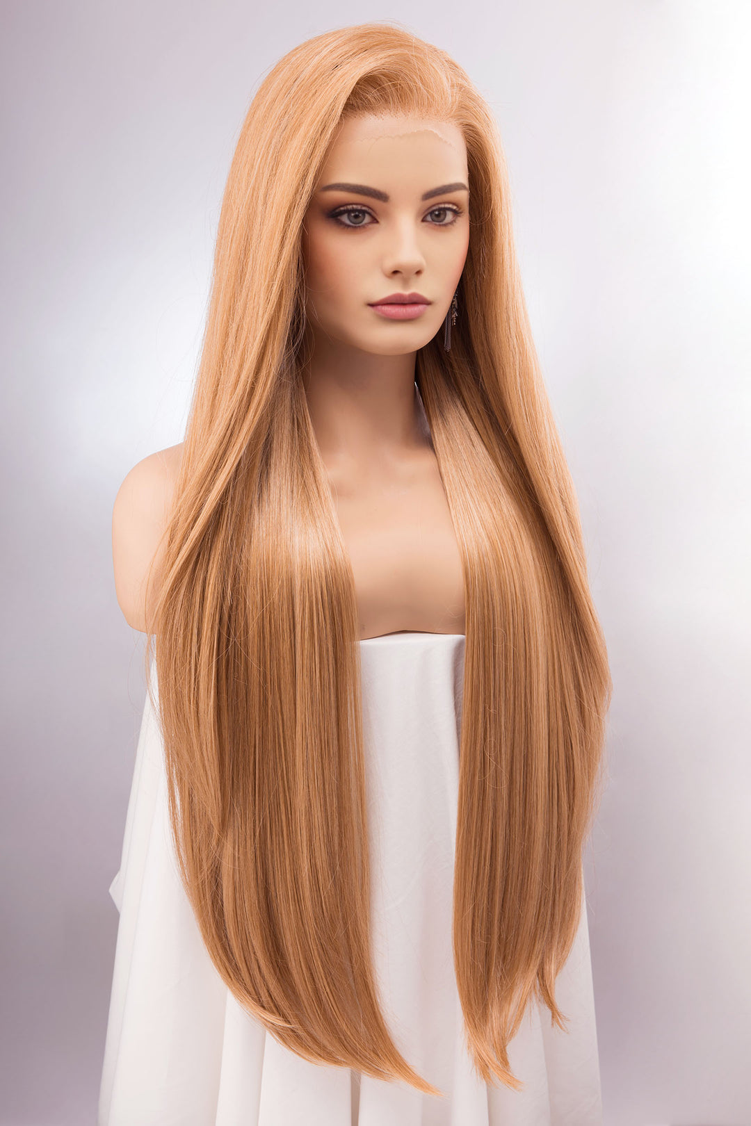 Strawberry Blonde Wig Lace Front Wig Honey Blonde Straight Wig Wanda Cosplay Drag Queen Wig Long Blonde Wigs for Women IVANA