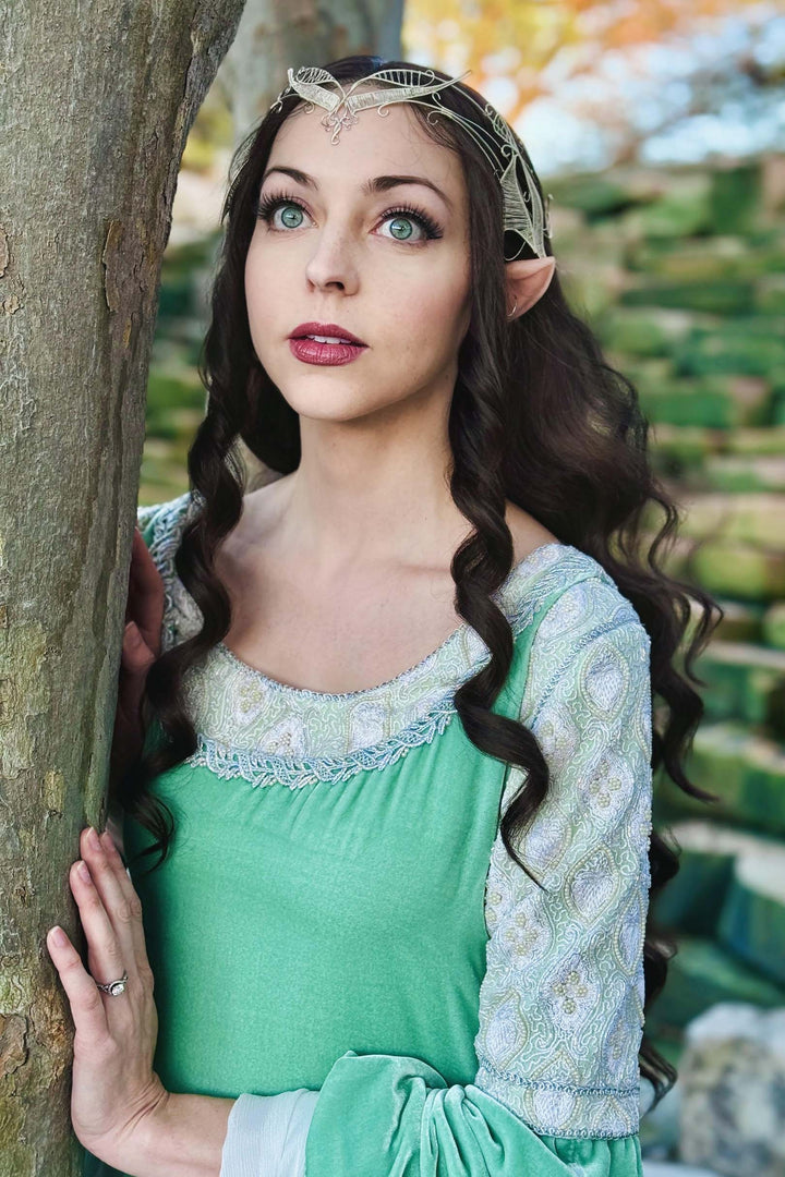 Brunette Wavy Lace Top Synthetic Wig Margaret Arwen Look