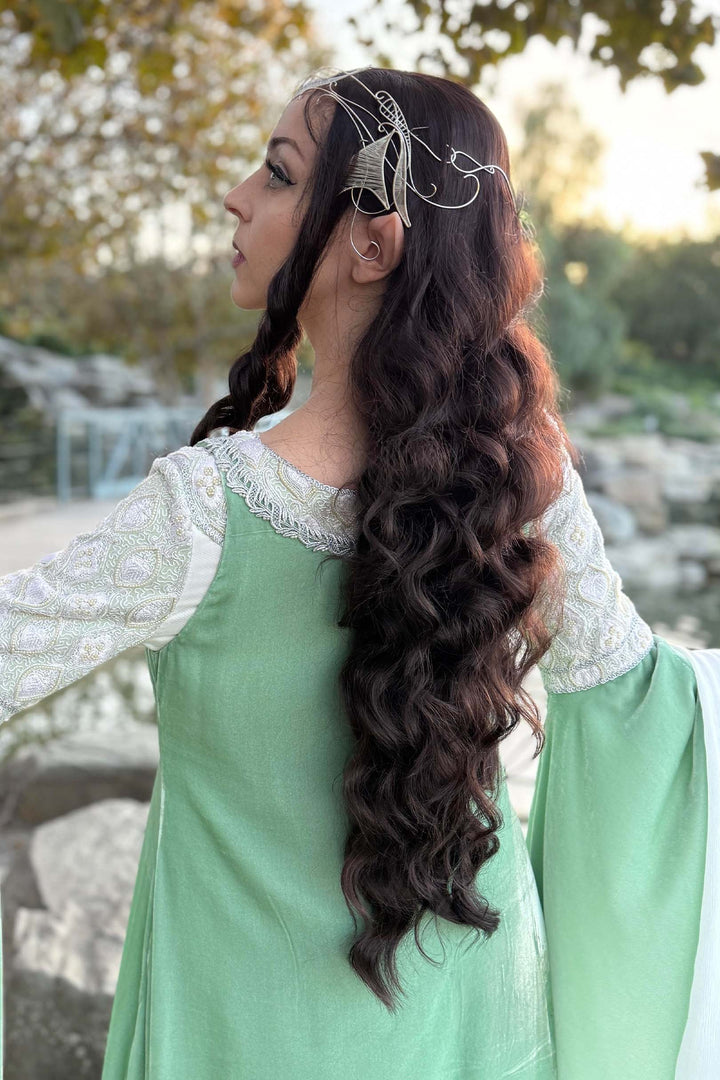 Brunette Wavy Lace Top Synthetic Wig Margaret Arwen Look