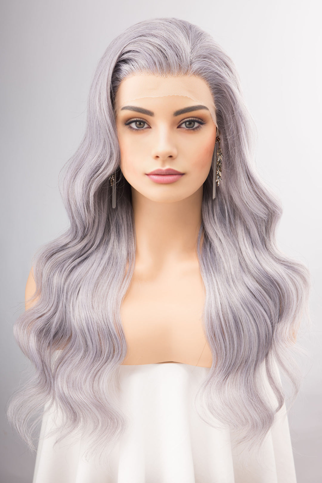 Kardashian Silver Lace Front Wavy Wig