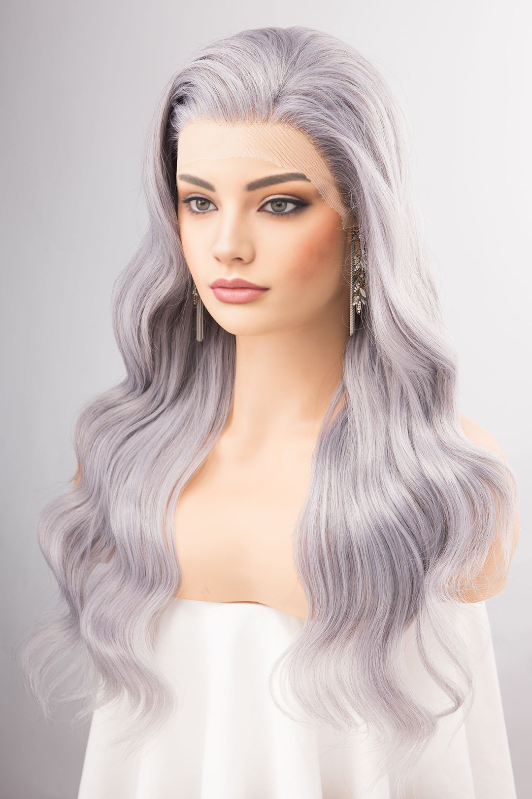 Kardashian Silver Lace Front Wavy Wig