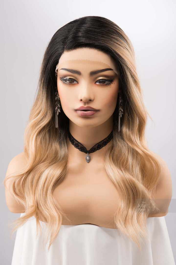 Ombre Platinum Blonde Wig Golden Creamy Lace Front Wig for Hair Loss Wig for Chemo Cosplay Wig Party Hair Her Wig Closet Keira