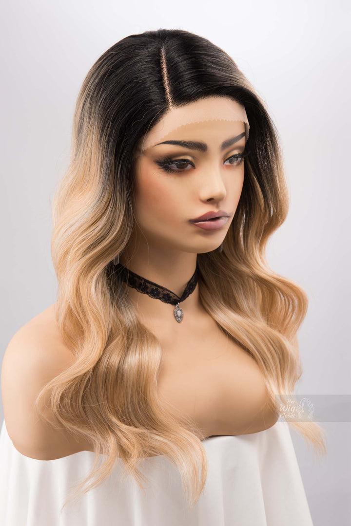 Ombre Platinum Blonde Wig Golden Creamy Lace Front Wig for Hair Loss Wig for Chemo Cosplay Wig Party Hair Her Wig Closet Keira