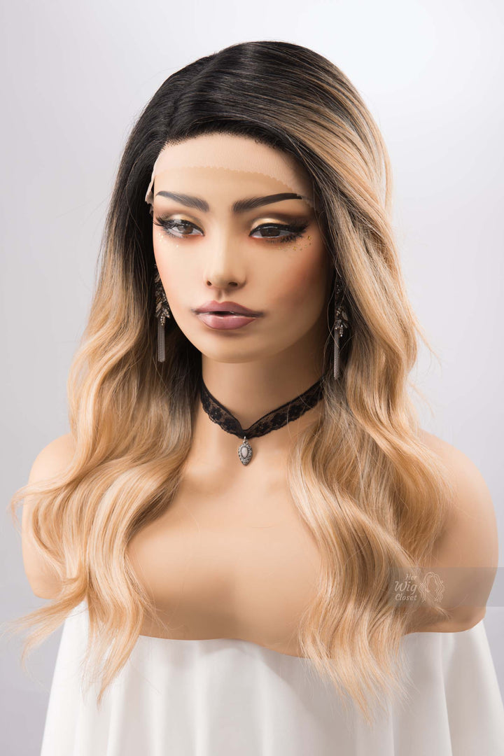 Ombre Platinum Blonde Wig Golden Creamy Lace Front Wig for Hair Loss Wig for Chemo Cosplay Wig Party Hair Her Wig Closet Keira