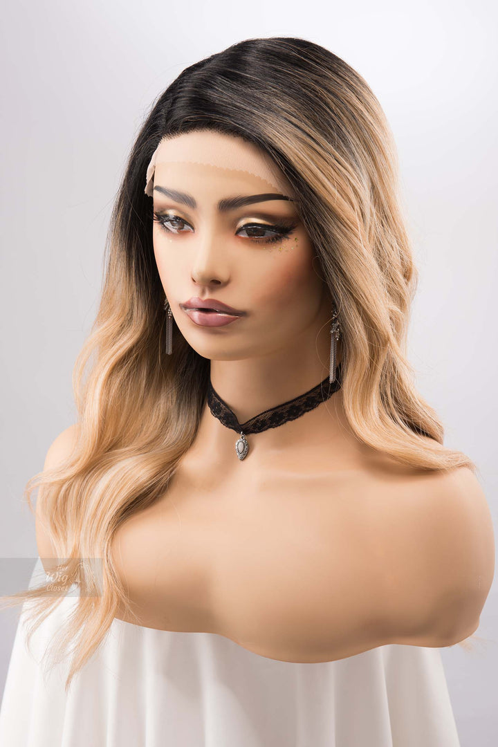 Ombre Platinum Blonde Wig Golden Creamy Lace Front Wig for Hair Loss Wig for Chemo Cosplay Wig Party Hair Her Wig Closet Keira