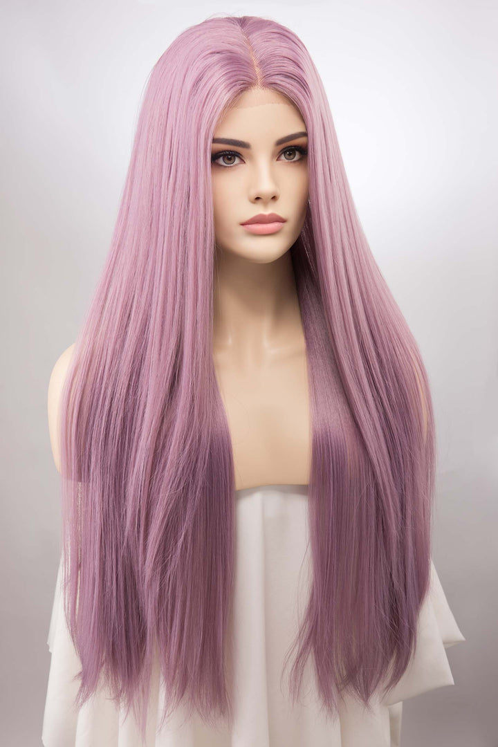 Lilac Lace Front Wig Lavender Color Hair Cosplay Wig Light Purple Straight Wig Drag Queen Wig Halloween Costume Wig Kylin