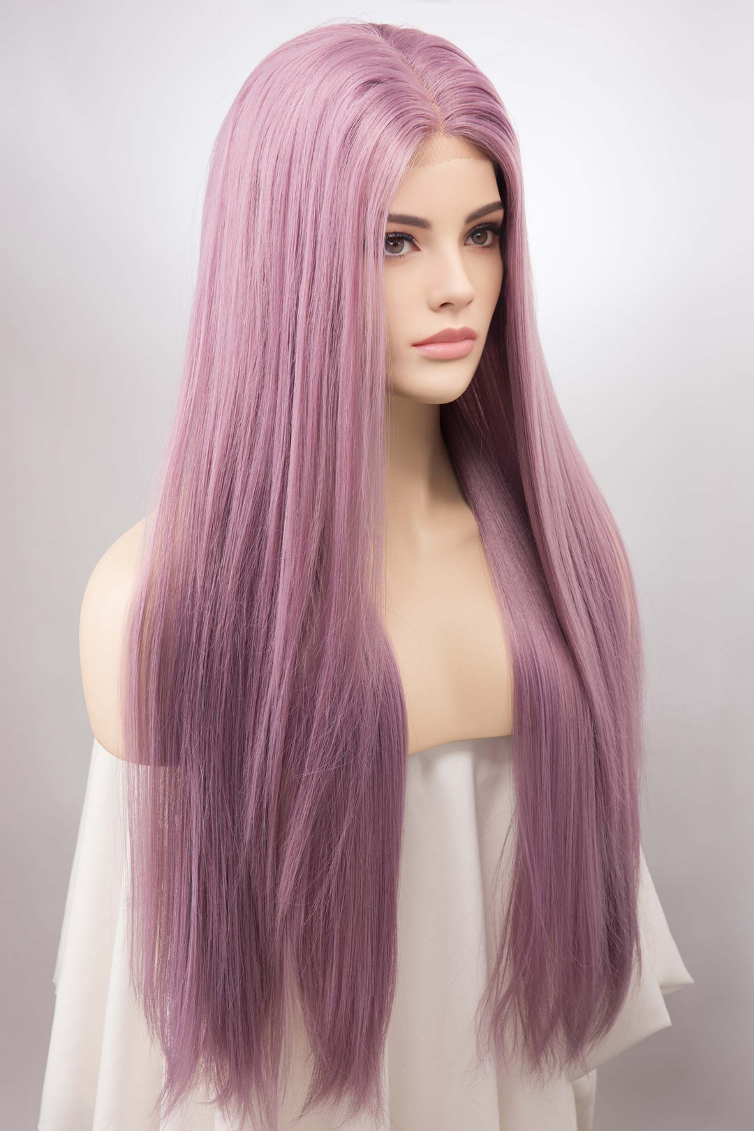 Lilac Lace Front Wig Lavender Color Hair Cosplay Wig Light Purple Straight Wig Drag Queen Wig Halloween Costume Wig Kylin