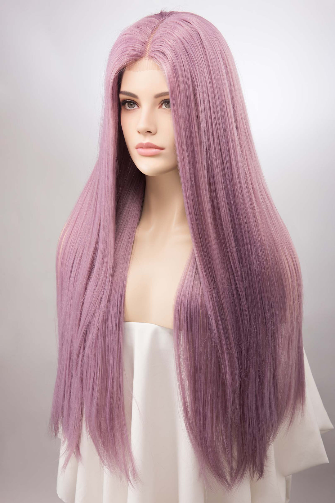 Lilac Lace Front Wig Lavender Color Hair Cosplay Wig Light Purple Straight Wig Drag Queen Wig Halloween Costume Wig Kylin