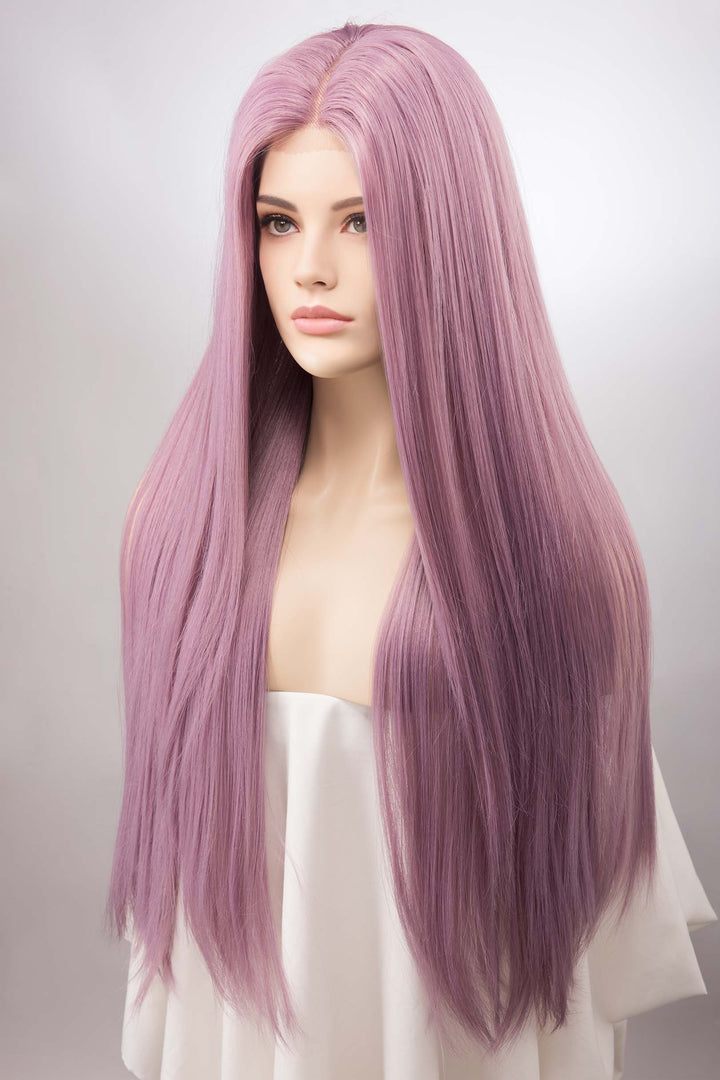 Lavender Straight Lace Front Synthetic Wig Kylin
