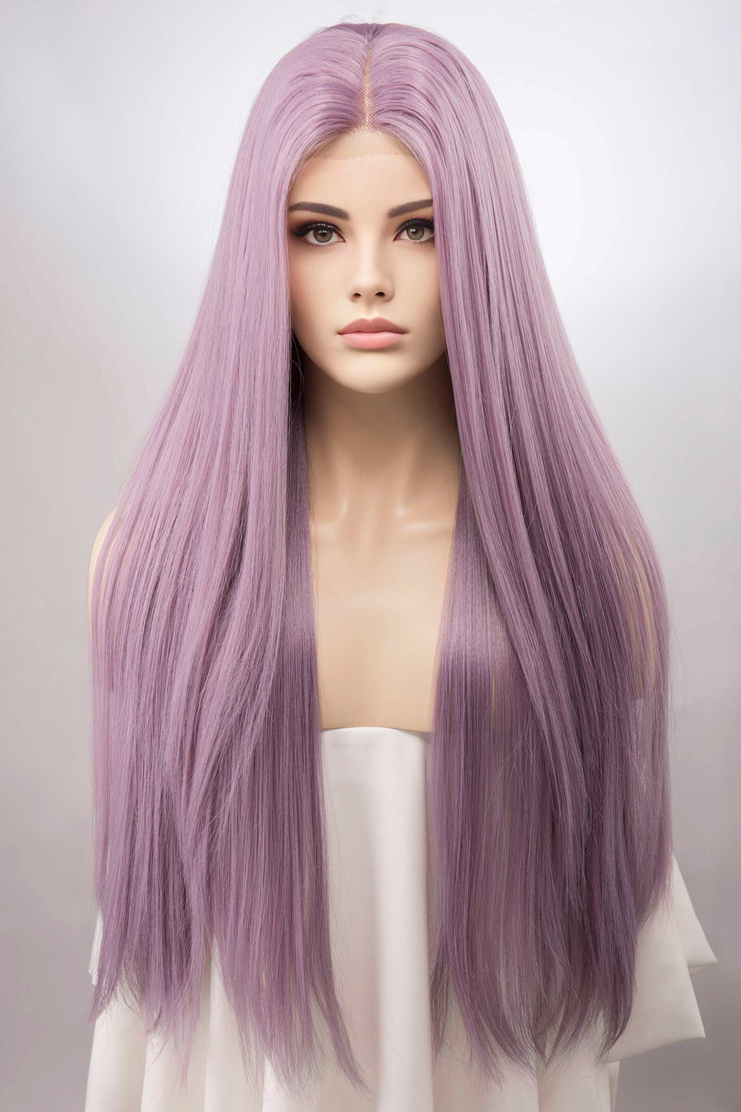 Lavender Straight Lace Front Synthetic Wig Kylin