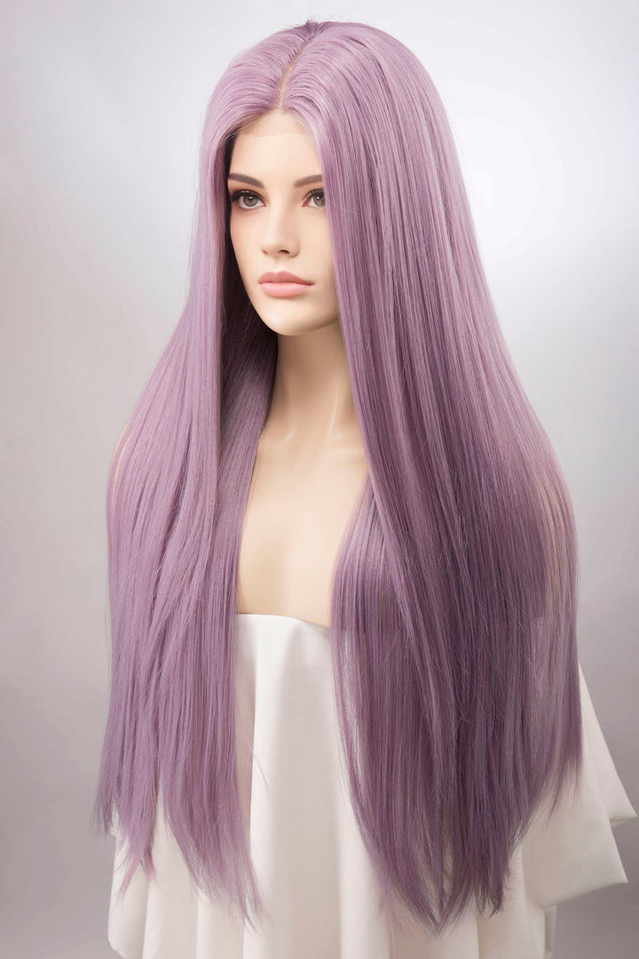 Lavender Straight Lace Front Synthetic Wig Kylin