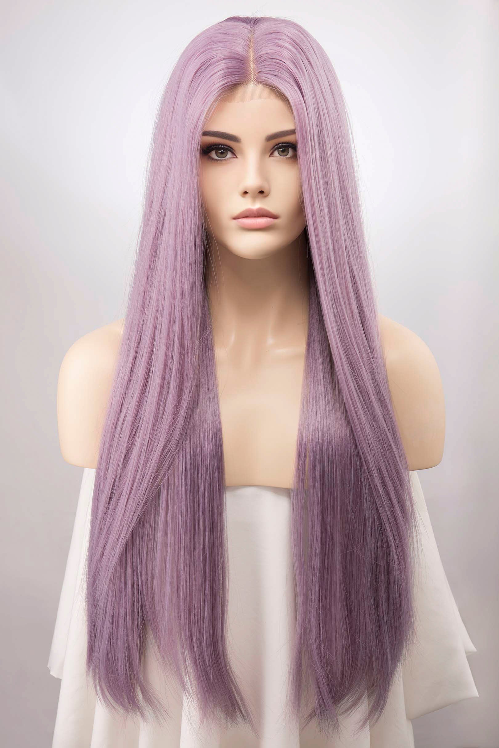 Lavender Straight Lace Front Synthetic Wig Rumi Braid Kylin – Her