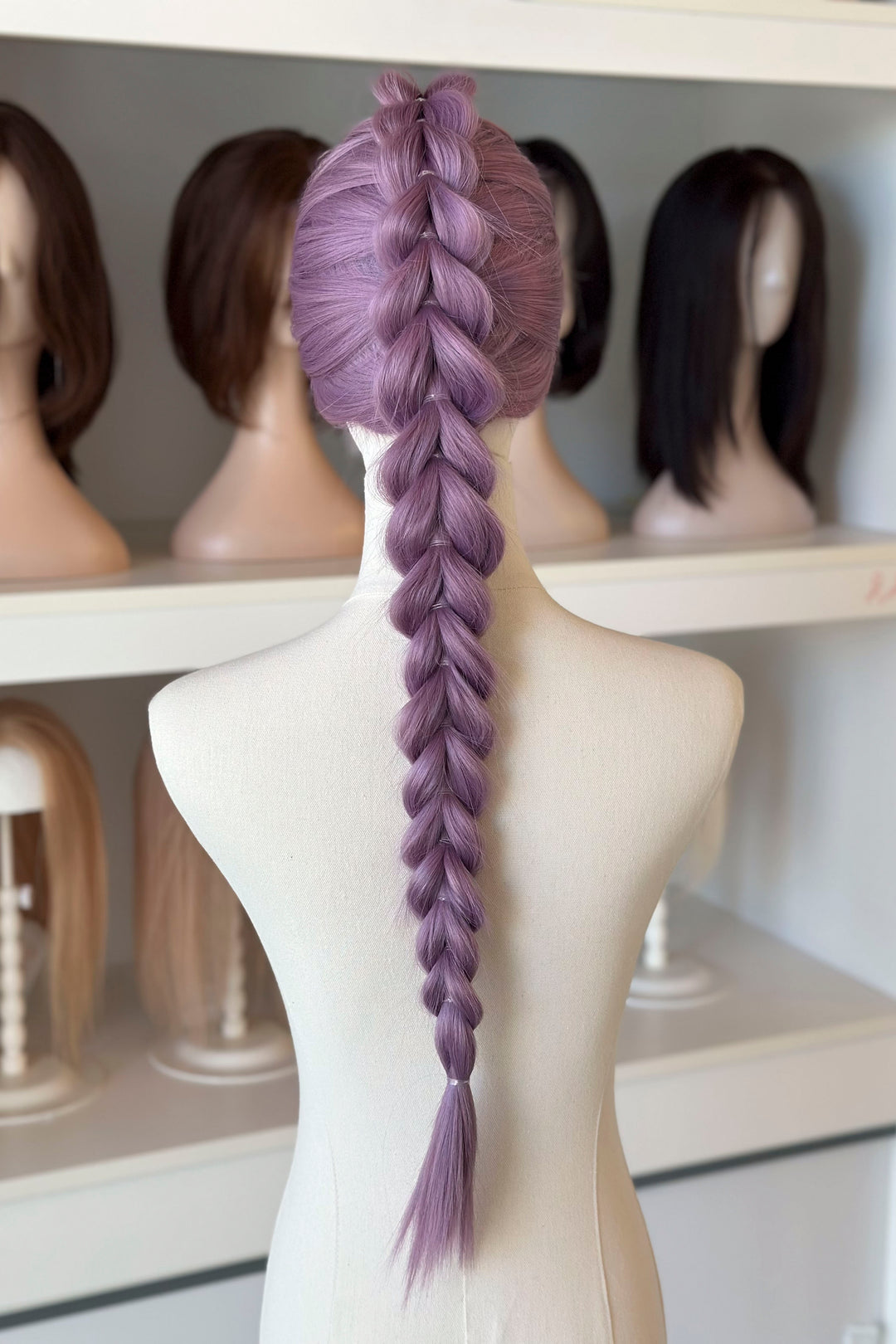 Lavender Straight Lace Front Synthetic Wig Rumi Braid Kylin