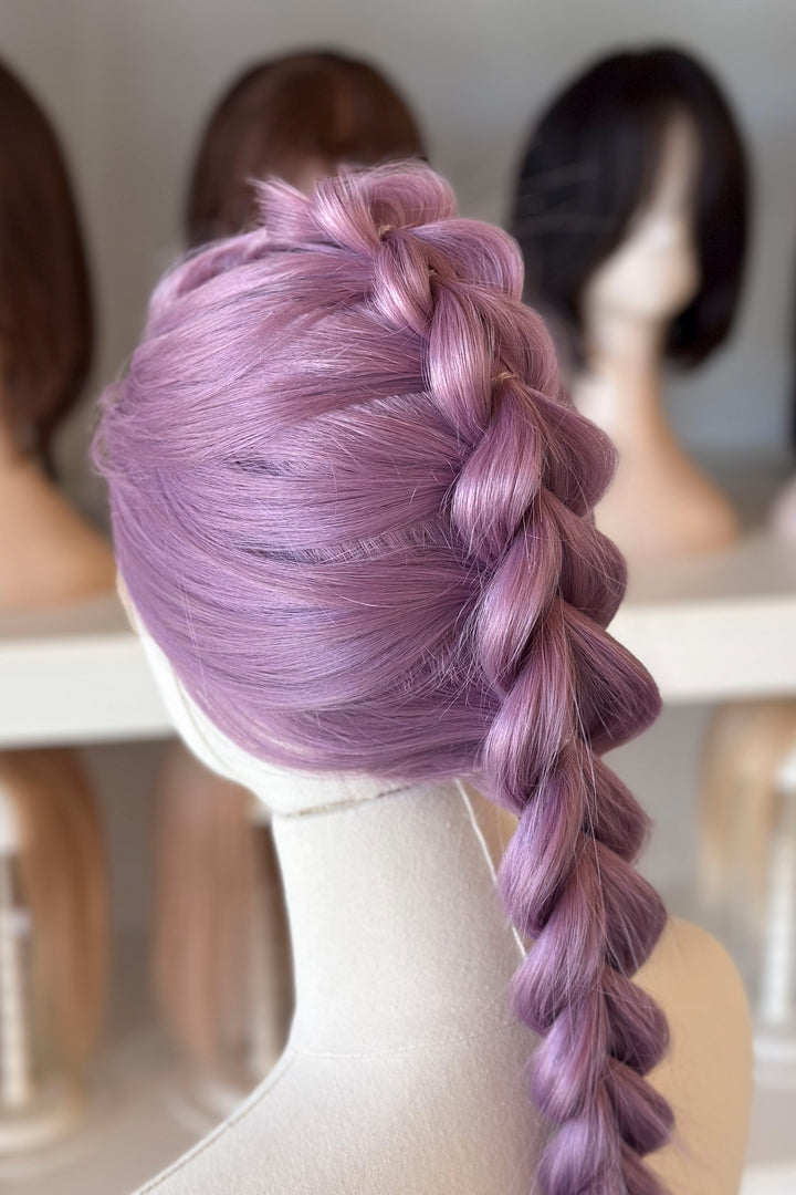 Lavender Straight Lace Front Synthetic Wig Rumi Braid Kylin