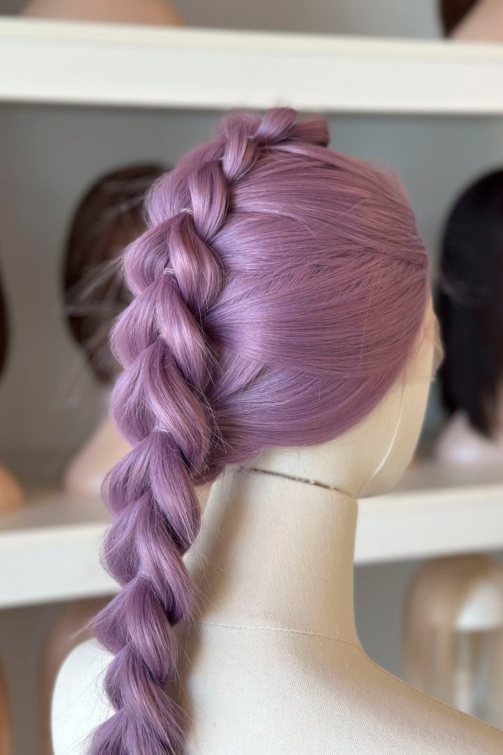 Lavender Straight Lace Front Synthetic Wig Rumi Braid Kylin