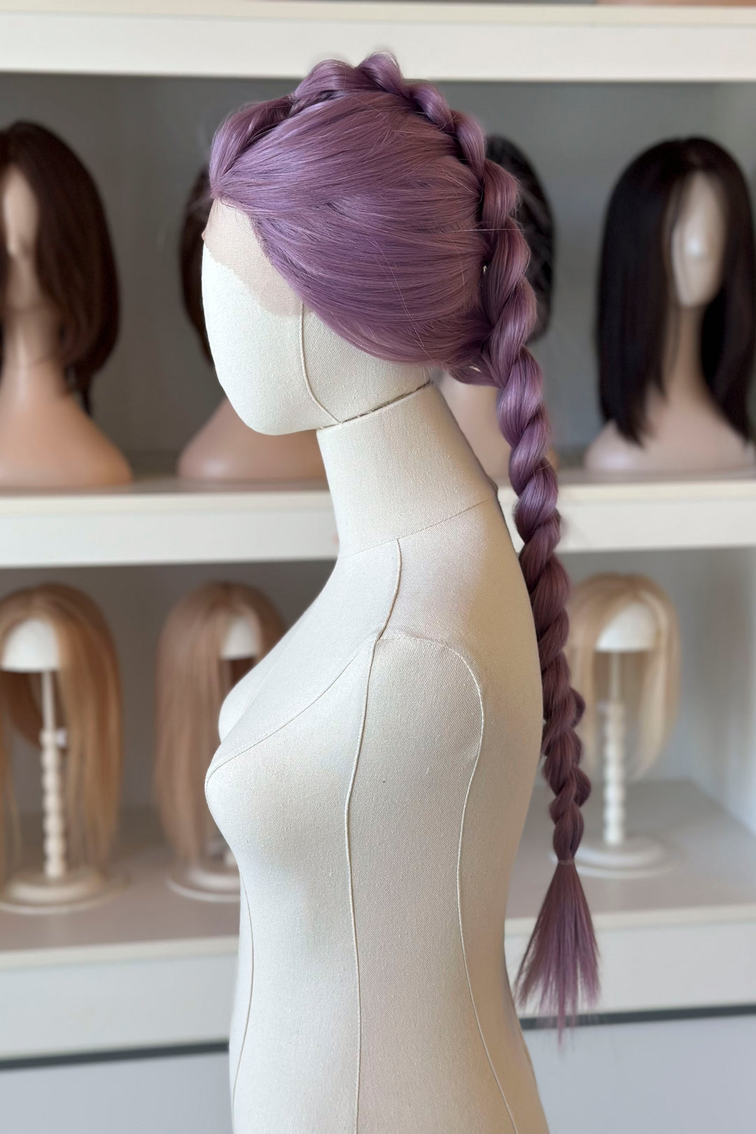 Lavender Straight Lace Front Synthetic Wig Rumi Braid Kylin