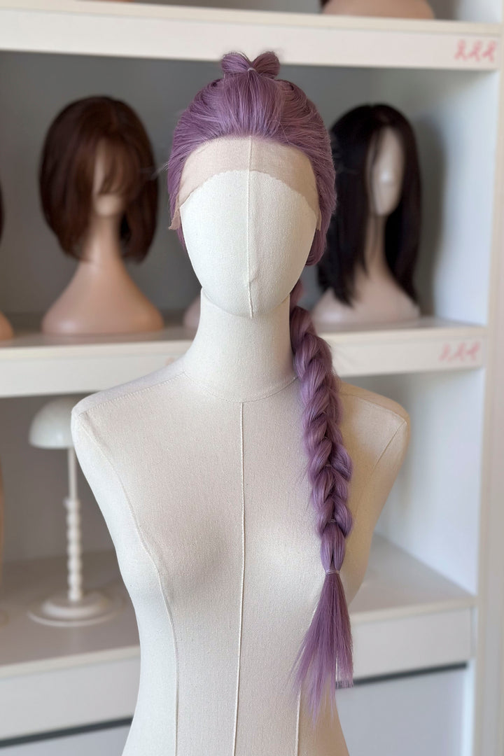 Lavender Straight Lace Front Synthetic Wig Rumi Braid Kylin
