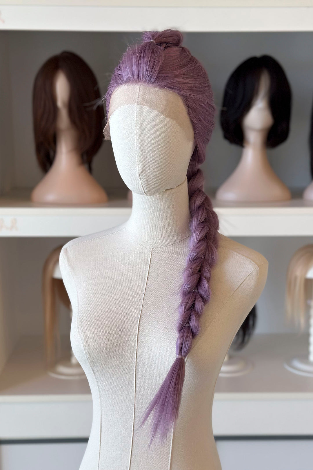 Lavender Straight Lace Front Synthetic Wig Rumi Braid Kylin