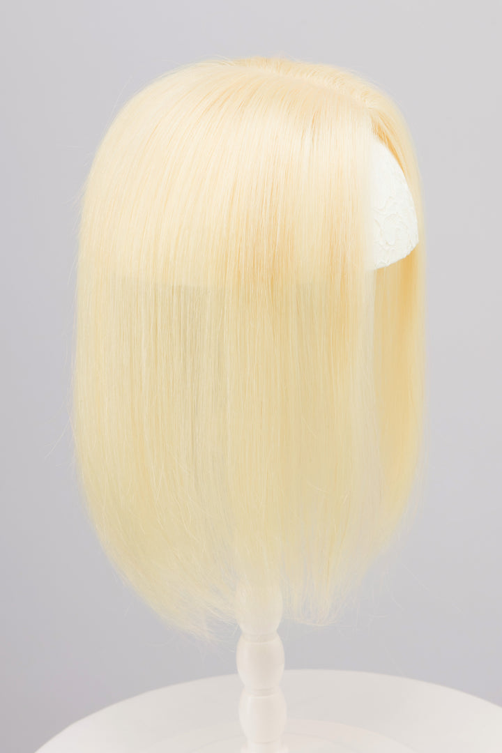 Ash Blonde Balayage Mono Top European Human Hair Topper 10 Inches