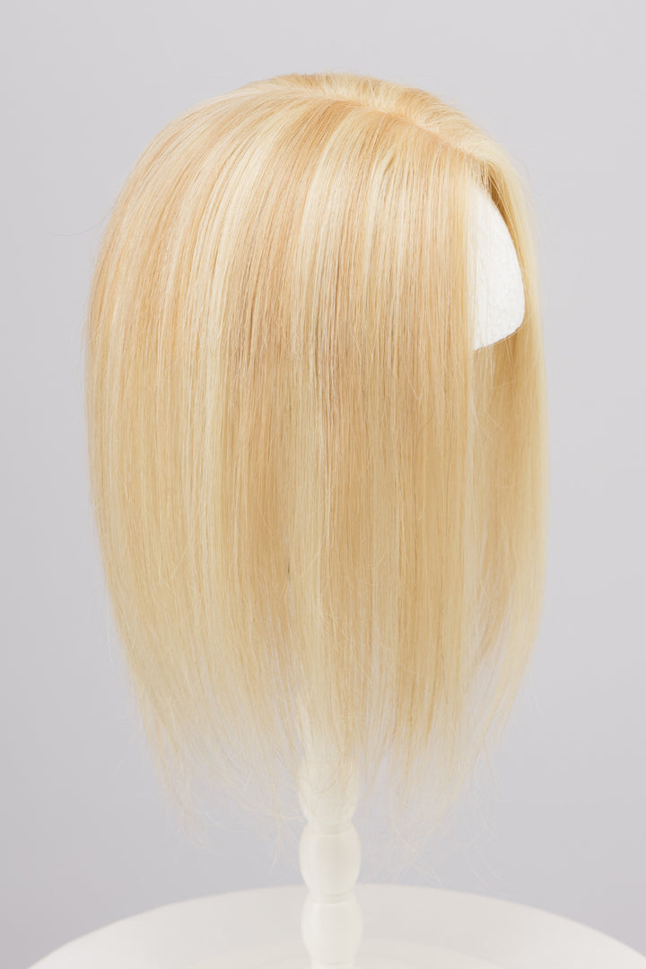 Ash Blonde Balayage Mono Top European Human Hair Topper 10 Inches