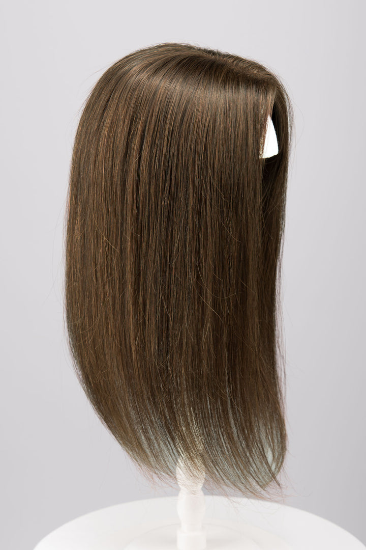 Ash Blonde Balayage Mono Top European Human Hair Topper 14 Inches
