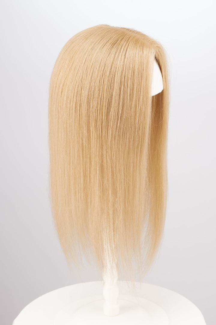 Ash Blonde Balayage Mono Top European Human Hair Topper 14 Inches