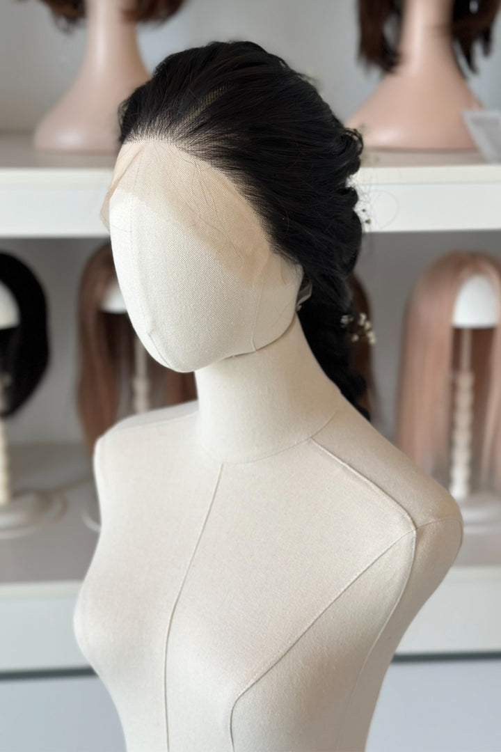 Black Wavy 13" x 6" Lace Top Synthetic Hair Wig Mabel