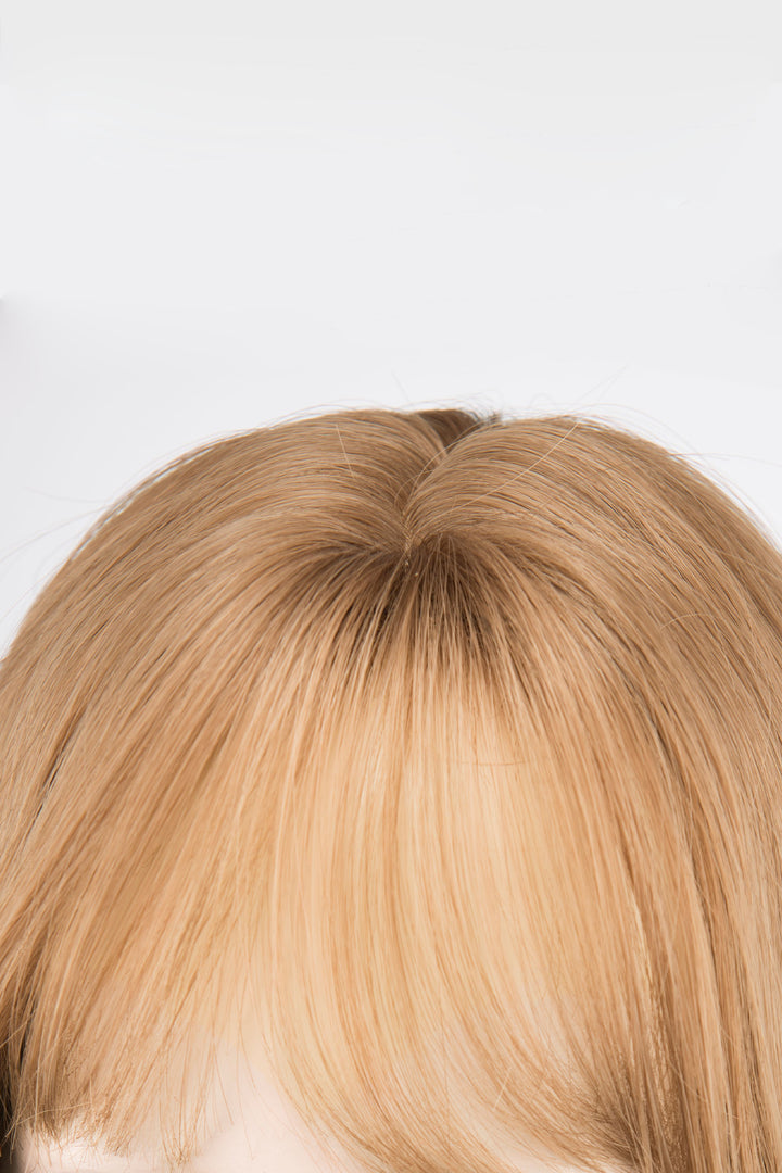 Honey Blonde Wavy Bob Wig with Bangs Mackenzie
