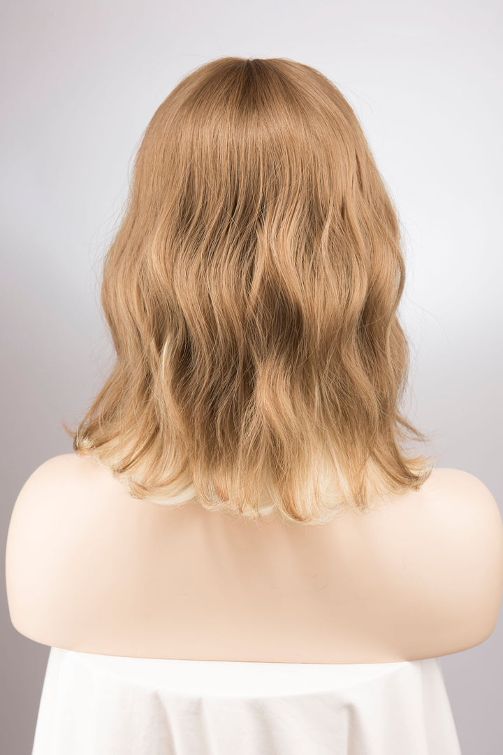 Honey Blonde Wavy Bob Wig with Bangs Mackenzie