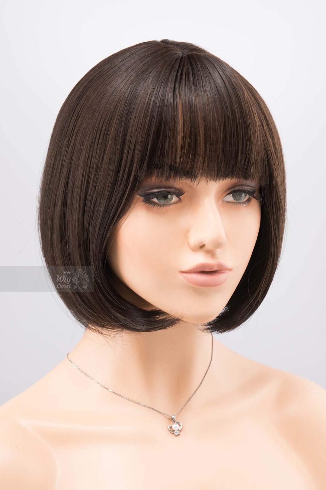 Natural Black Short Bob Wig with Bangs Pulp Fiction Cosplay Wig Mae