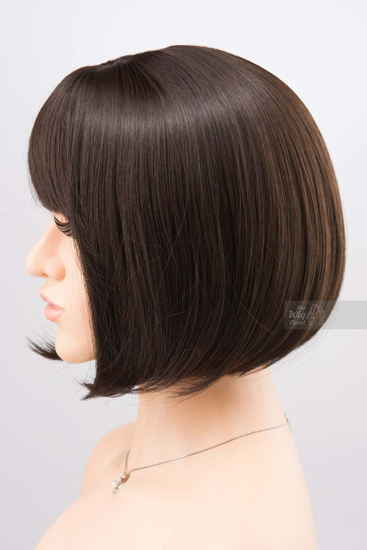 Natural Black Short Bob Wig with Bangs Pulp Fiction Cosplay Wig Mae