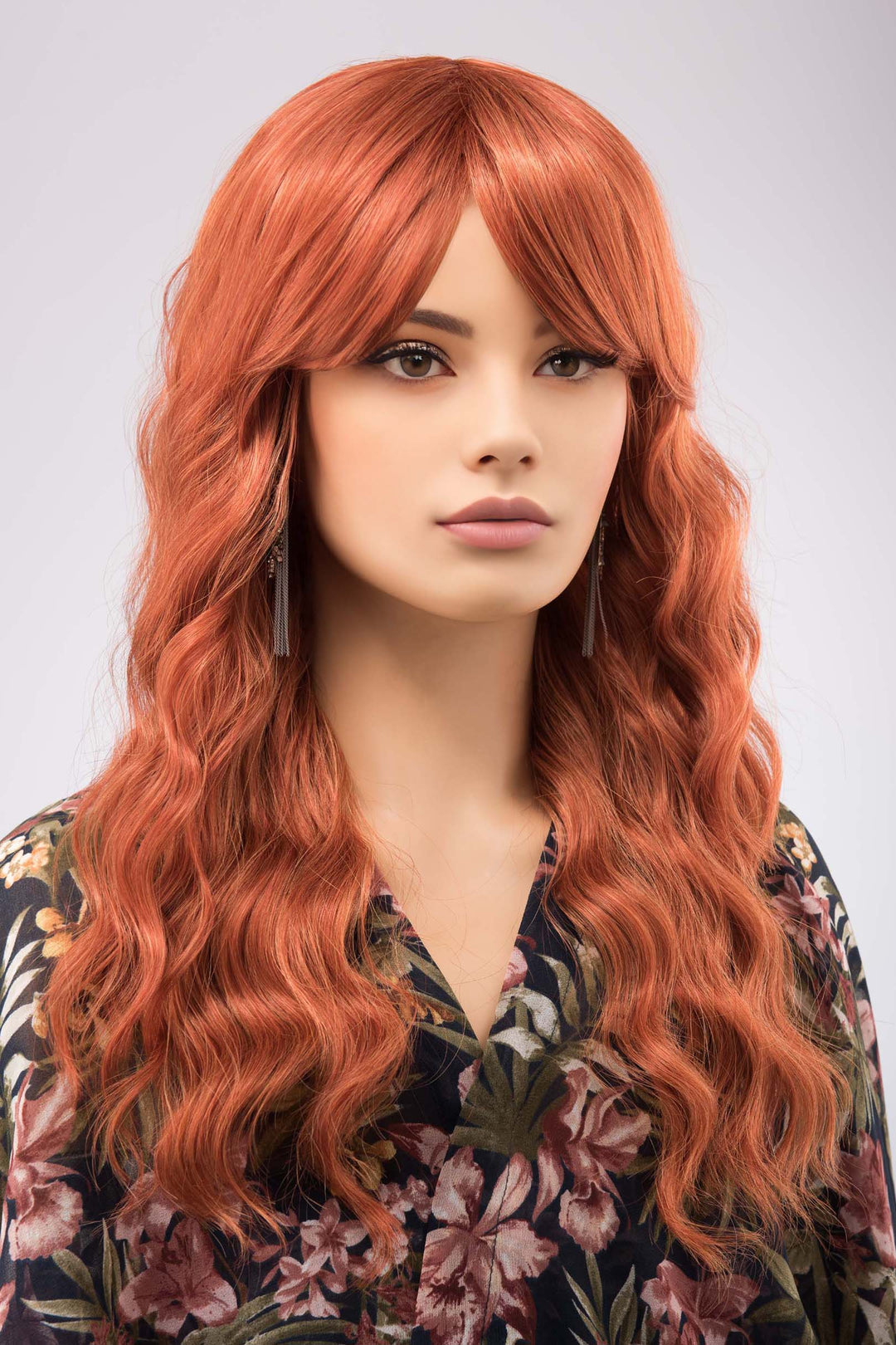 Ginger Red Wig Orange Copper Red Wig with Bangs Maisie