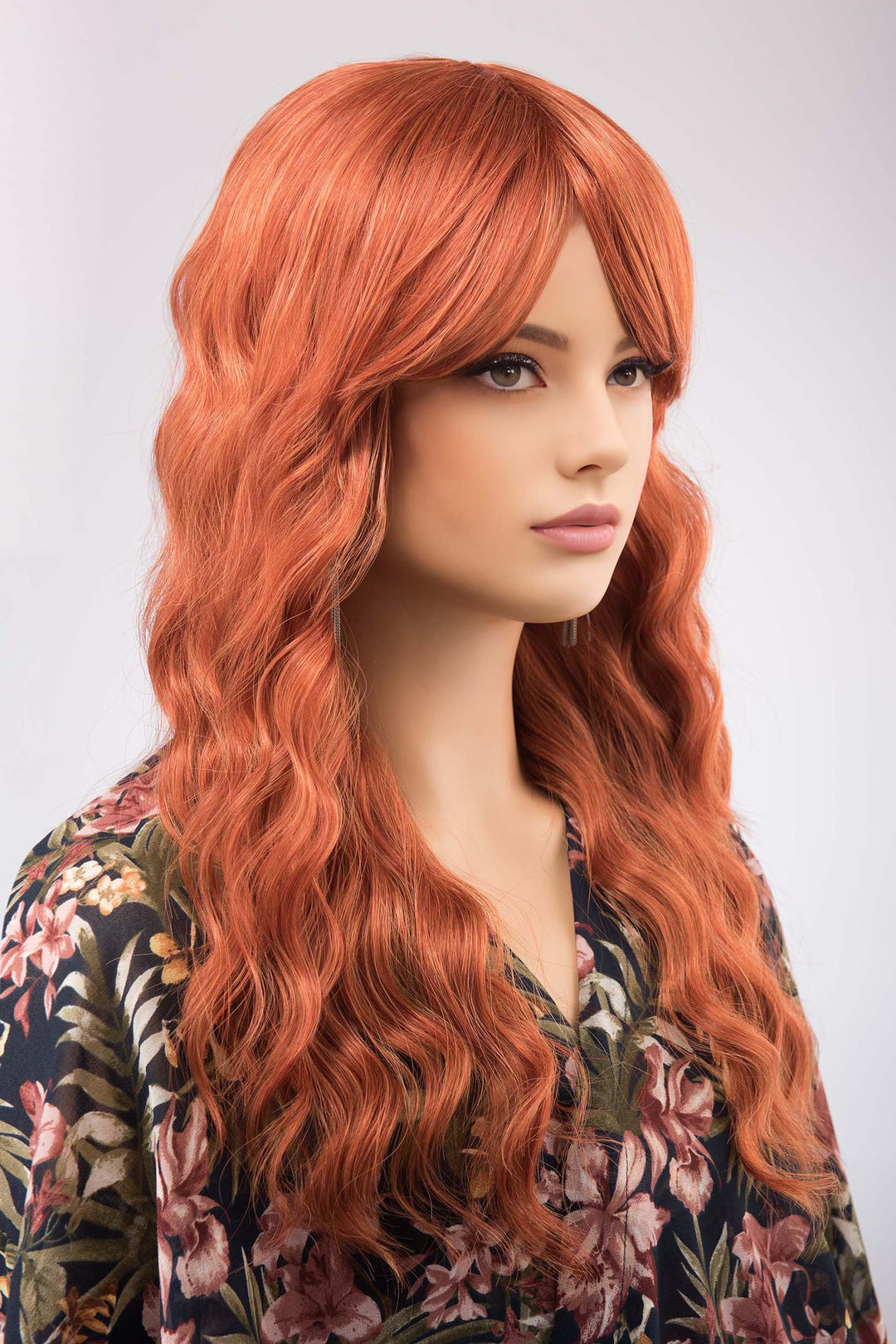 Ginger Red Wig Orange Copper Red Wig with Bangs Maisie