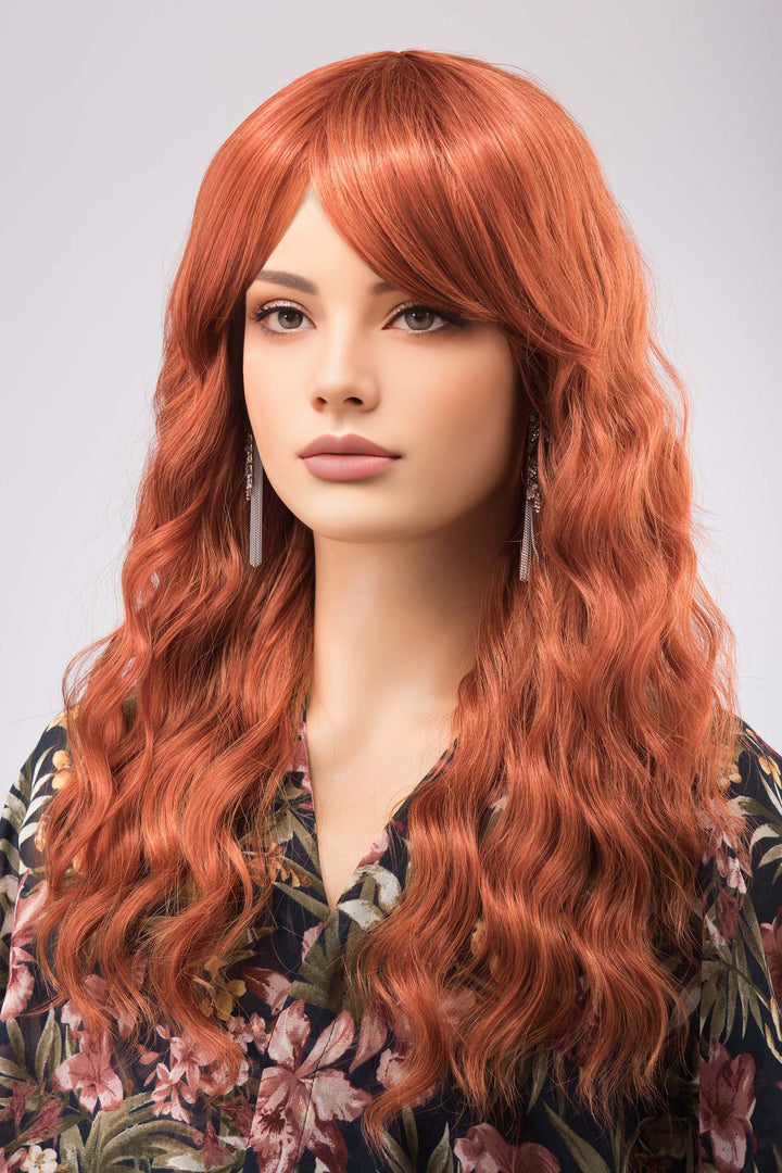 Ginger Red Wig Orange Copper Red Wig with Bangs Maisie
