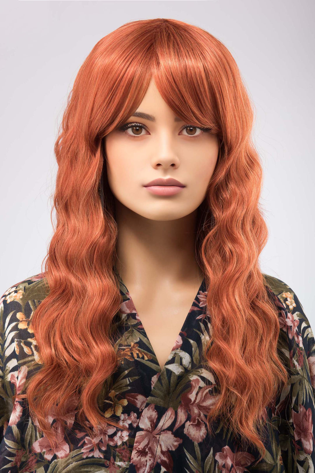 Ginger Wavy Synthetic Wig with Bangs Maisie