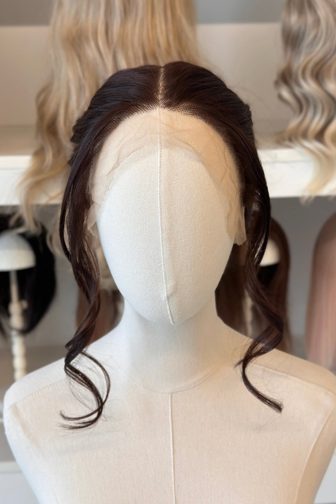 Chocolate Brown Wavy Lace Front Synthetic Wig Malani