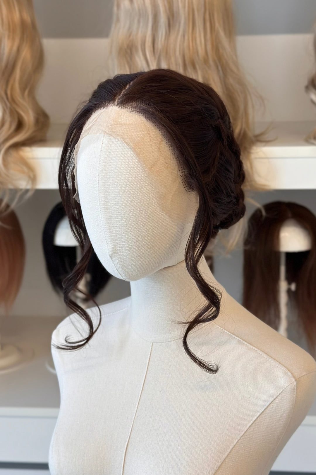 Chocolate Brown Wavy Lace Front Synthetic Wig Malani