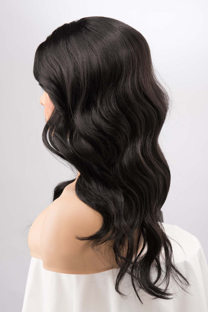 Jet Black Wavy Lace Front Synthetic Wig Megan