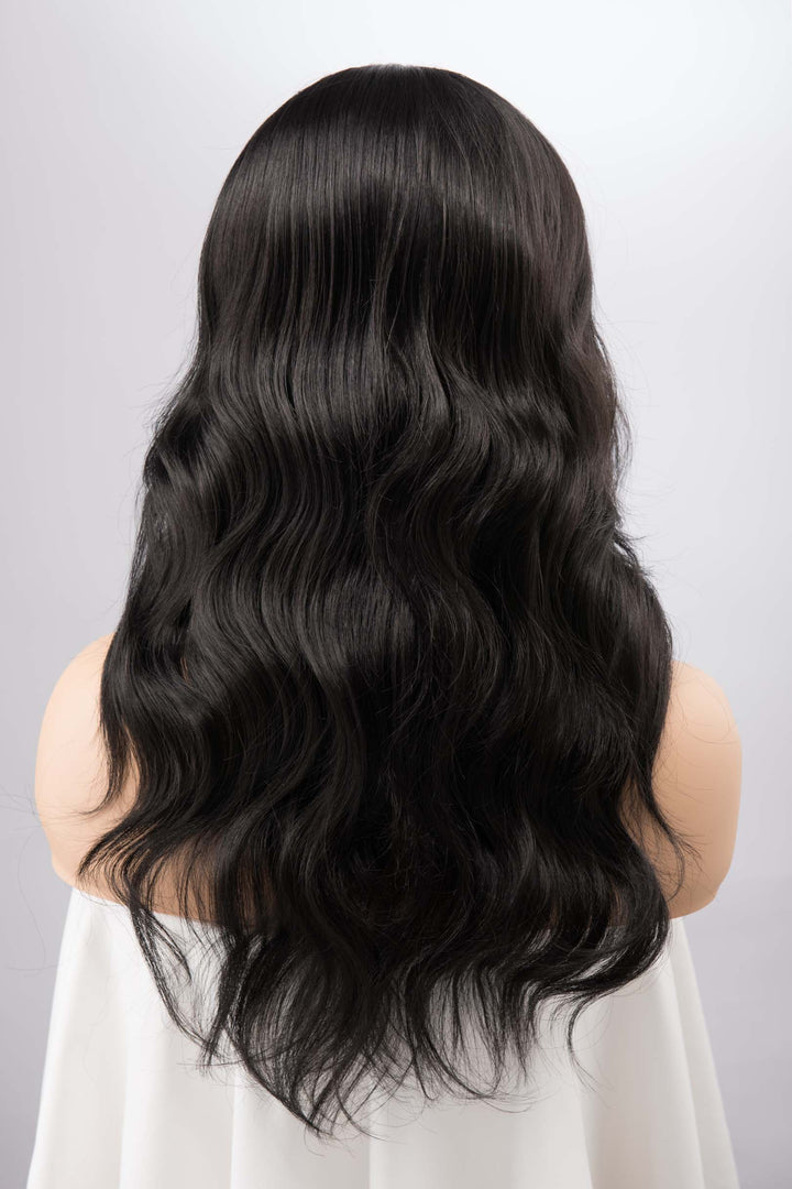 Jet Black Wavy Lace Front Synthetic Wig Megan