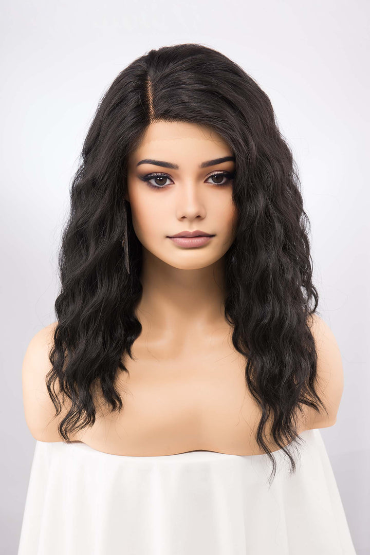 Natural Black Wavy Wig Jet Black Lace Front Wig Beach Wavy Wig Daily Use Natural Wig Drag Queen Wig Halloween Costume Wig Micah