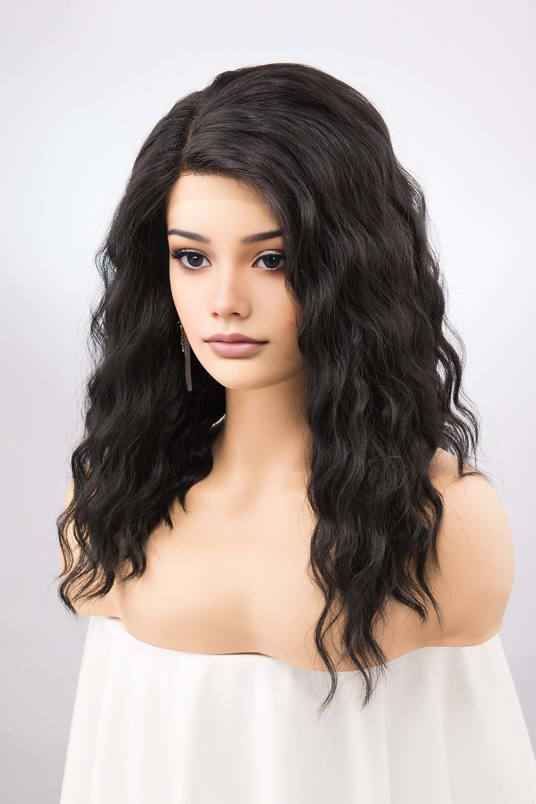 Natural Black Wavy Wig Jet Black Lace Front Wig Beach Wavy Wig Daily Use Natural Wig Drag Queen Wig Halloween Costume Wig Micah