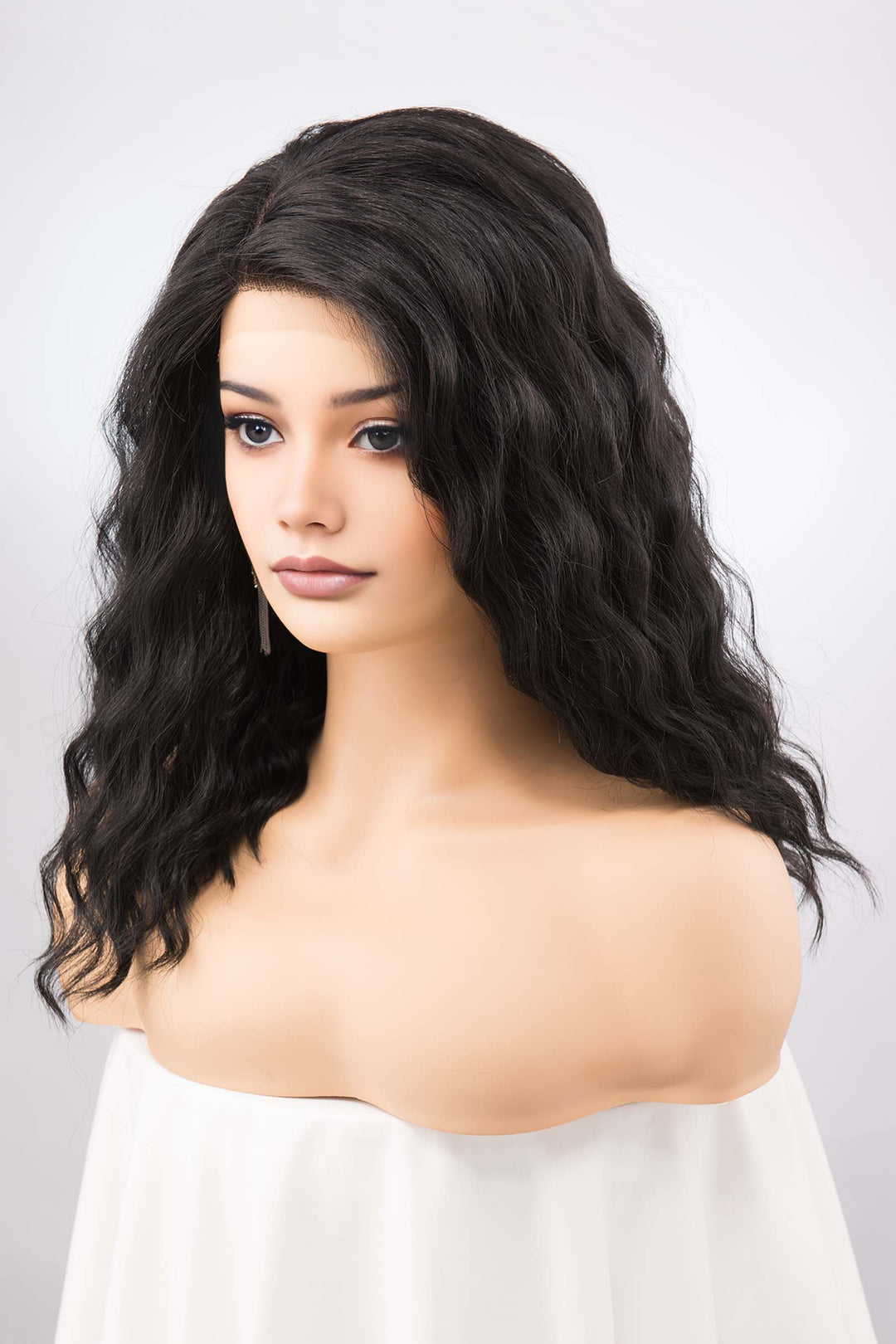 Natural Black Wavy Wig Jet Black Lace Front Wig Beach Wavy Wig Daily Use Natural Wig Drag Queen Wig Halloween Costume Wig Micah