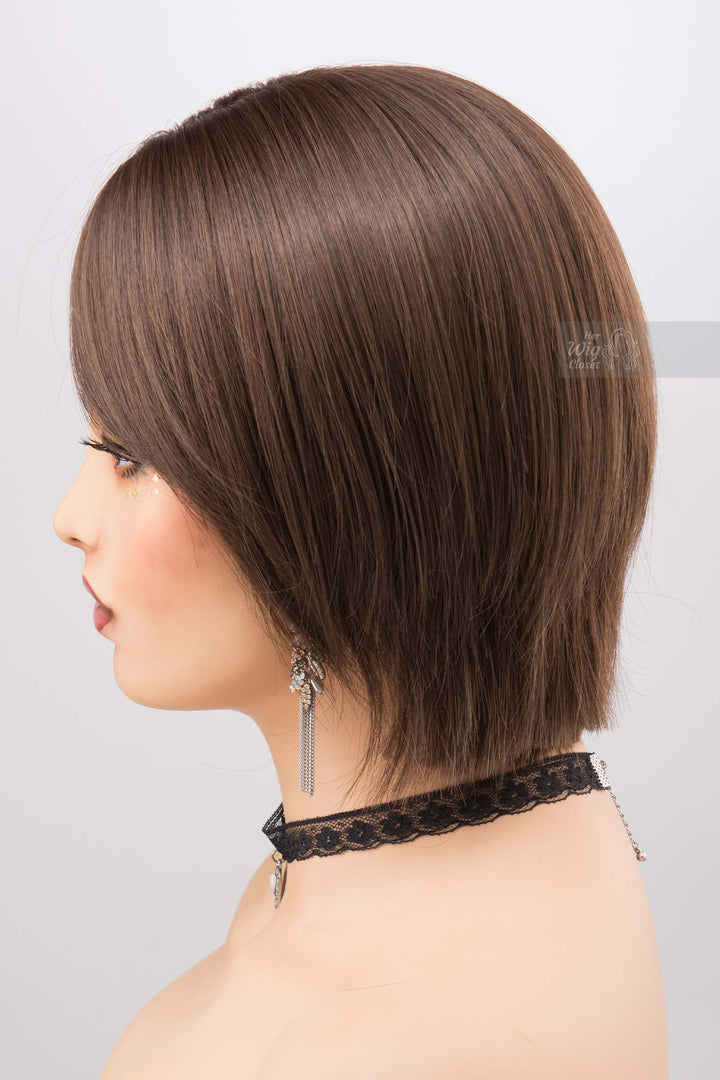 Brunette Short Pixie Cut Dark Brown Wig with Bangs Mina